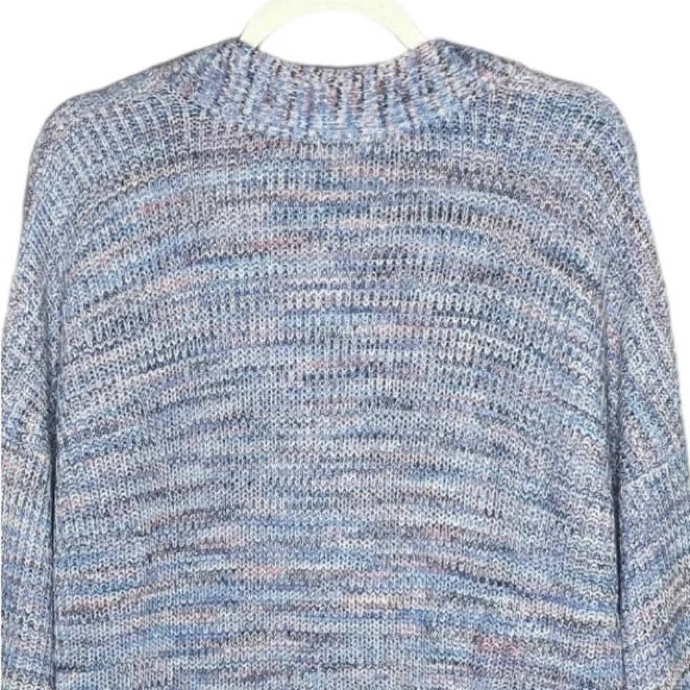 J. Jill Easy Dropped Shoulder V-Neck Cotton‎ Sweater Petite Blue and Pink NWT - Picture 8 of 16